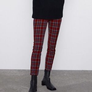 Zara Red Plaid Pants